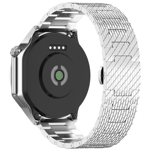For OPPO Watch X2 Twill Texture Stainless Steel Metal Watch Band(Silver)
