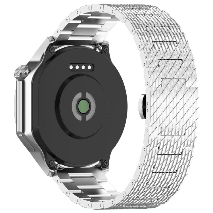 For OPPO Watch X2 Twill Texture Stainless Steel Metal Watch Band(Silver)