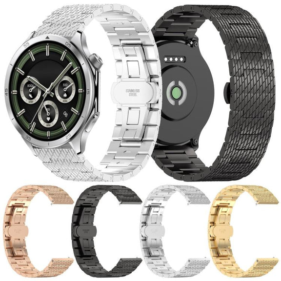 For OPPO Watch X2 Twill Texture Stainless Steel Metal Watch Band(Silver)