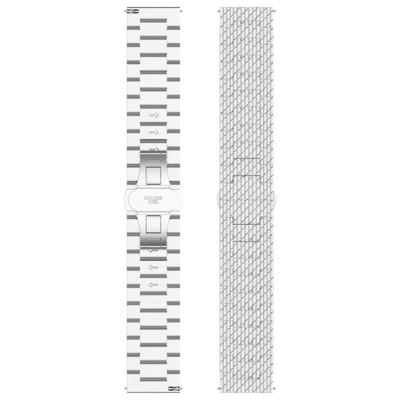 For OPPO Watch X2 Twill Texture Stainless Steel Metal Watch Band(Silver)