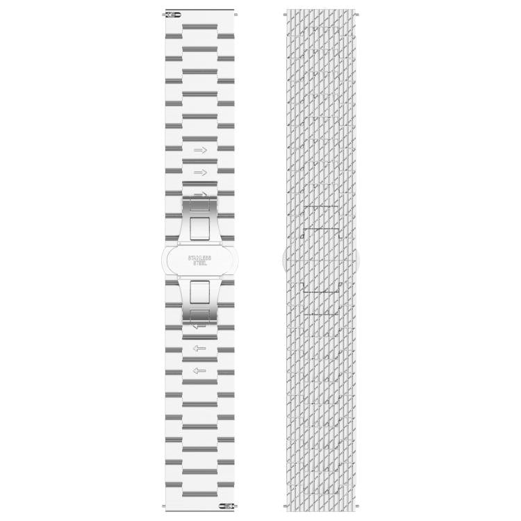 For OPPO Watch X2 Twill Texture Stainless Steel Metal Watch Band(Silver)