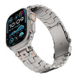 For Apple Watch 46mm / 49mm / 45mm / 44mm Stainless Steel Iron Man Safety Buckle Metal Watch Band(Titanium Color) - free shipping - PMC TechLife - Order now!