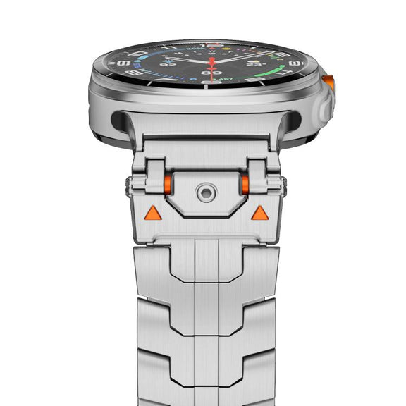 For Samsung Galaxy Watch 7 Ultra 47mm Stainless Steel Butterfly Buckle Metal Watch Band(Silver)