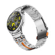 22mm Stainless Steel Safety Buckle Metal Watch Band(Silver Orange) - free shipping - PMC TechLife - Order now!