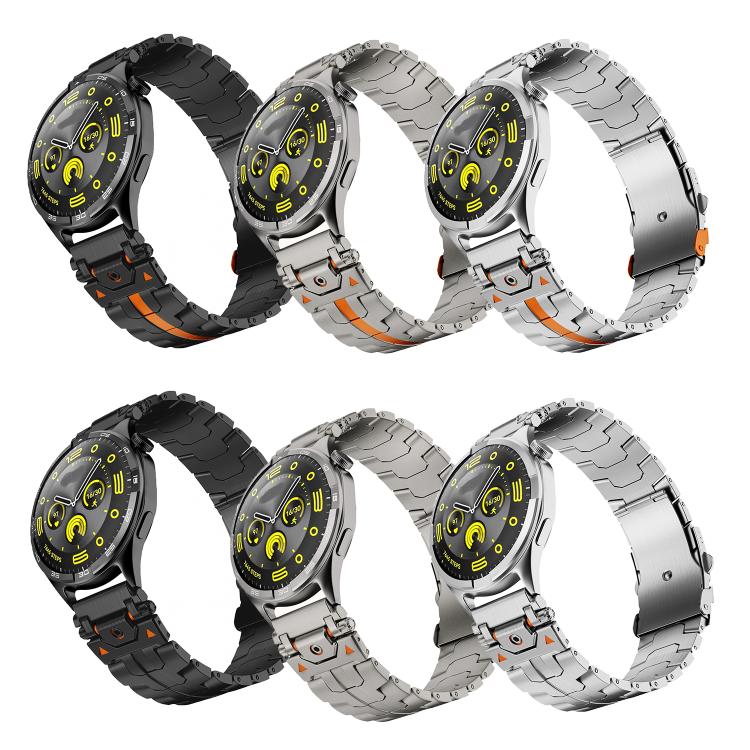 22mm Stainless Steel Safety Buckle Metal Watch Band(Silver)
