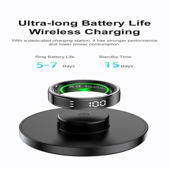 R11 SIZE 11 Smart Ring, Support Heart Rate / Blood Oxygen / Sleep / Multiple Sports Modes(Black)
