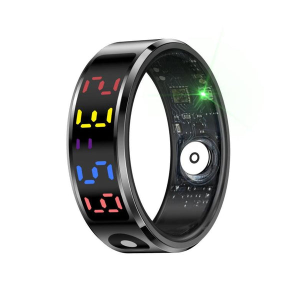R12 SIZE 9 Smart Ring, Support Heart Rate / Blood Oxygen / Sleep / Multiple Sports Modes(Black)