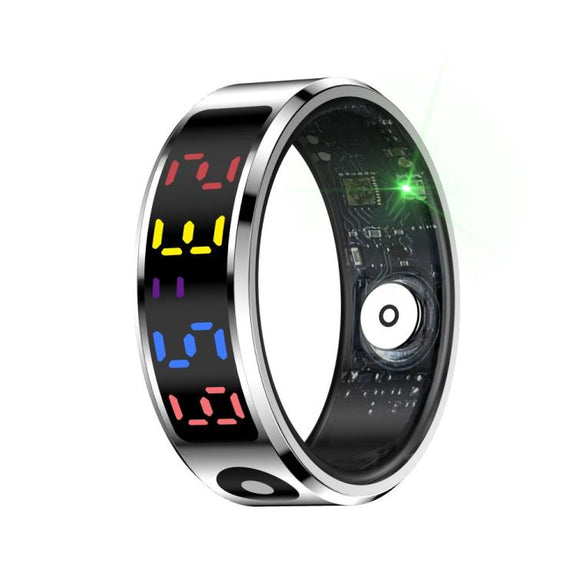 R12 SIZE 9 Smart Ring, Support Heart Rate / Blood Oxygen / Sleep / Multiple Sports Modes(Silver)