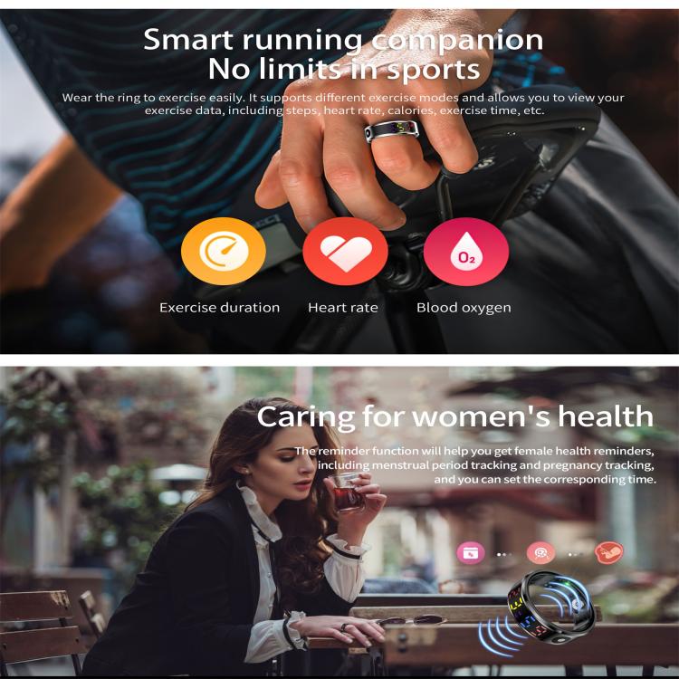 R12 SIZE 10 Smart Ring, Support Heart Rate / Blood Oxygen / Sleep / Multiple Sports Modes(Gold) - free shipping - PMC TechLife - Order now!