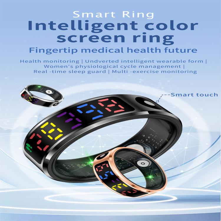 R12 SIZE 12 Smart Ring, Support Heart Rate / Blood Oxygen / Sleep / Multiple Sports Modes(Gold)