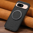 For Google Pixel 8 Suteni G3 Carbon Fiber Leather 360 Rotation Holder MagSafe Phone Case(Black) - Google Cases by Suteni | Online Shopping South Africa | PMC TechLife | Buy Now Pay Later Mobicred