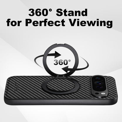 For Google Pixel 6 Pro Suteni G3 Carbon Fiber Leather 360 Rotation Holder MagSafe Phone Case(Black) - free shipping - PMC Jewellery - Order now!
