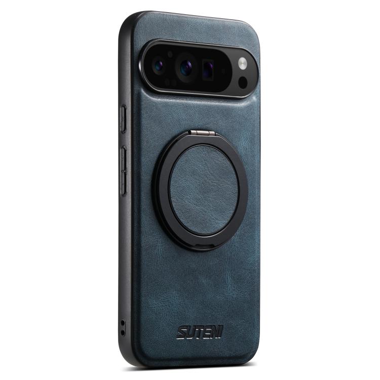 For Google Pixel 9 Pro XL Suteni G3 Oil Wax 360 Rotation Holder MagSafe Back Phone Case(Blue) - Google Cases by Suteni | Online Shopping South Africa | PMC TechLife | Buy Now Pay Later Mobicred