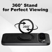 For Google Pixel 9 Suteni G3 Oil Wax 360 Rotation Holder MagSafe Back Phone Case(Black)