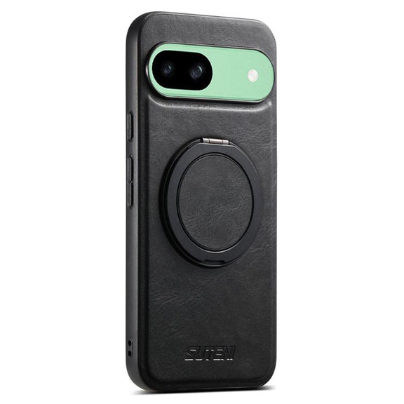 For Google Pixel 9 Suteni G3 Oil Wax 360 Rotation Holder MagSafe Back Phone Case(Black)