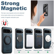 For Google Pixel 8a Suteni G3 Suteni G3 Oil Wax 360 Rotation Holder MagSafe Back Phone Case(Blue)