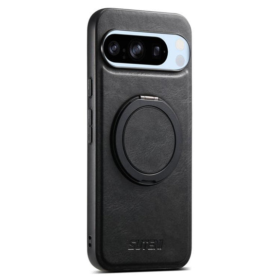 For Google Pixel 8 Pro Suteni G3 Suteni G3 Oil Wax 360 Rotation Holder MagSafe Back Phone Case(Black)