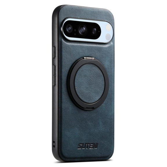 For Google Pixel 8 Pro Suteni G3 Oil Wax 360 Rotation Holder MagSafe Back Phone Case(Blue)