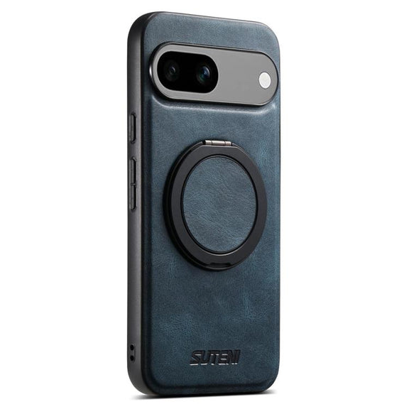 For Google Pixel 7a Suteni G3 Suteni G3 Oil Wax 360 Rotation Holder MagSafe Back Phone Case(Blue)