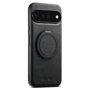 For Google Pixel 6 Pro Suteni G3 Oil Wax 360 Rotation Holder MagSafe Back Phone Case(Black)