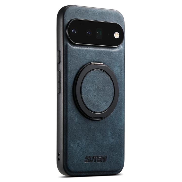 For Google Pixel 6 Pro Suteni G3 Suteni G3 Oil Wax 360 Rotation Holder MagSafe Back Phone Case(Blue) - Google Cases by Suteni | Online Shopping South Africa | PMC TechLife | Buy Now Pay Later Mobicred