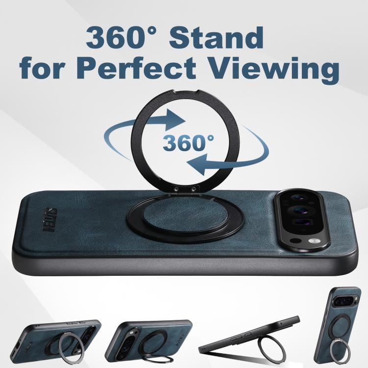 For Google Pixel 6 Pro Suteni G3 Suteni G3 Oil Wax 360 Rotation Holder MagSafe Back Phone Case(Blue) - Google Cases by Suteni | Online Shopping South Africa | PMC TechLife | Buy Now Pay Later Mobicred