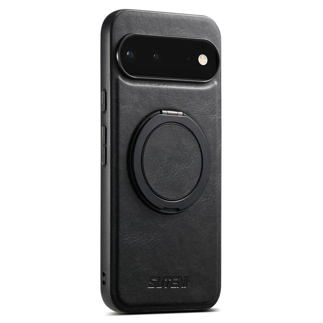 For Google Pixel 6 Suteni G3 Suteni G3 Oil Wax 360 Rotation Holder MagSafe Back Phone Case(Black)