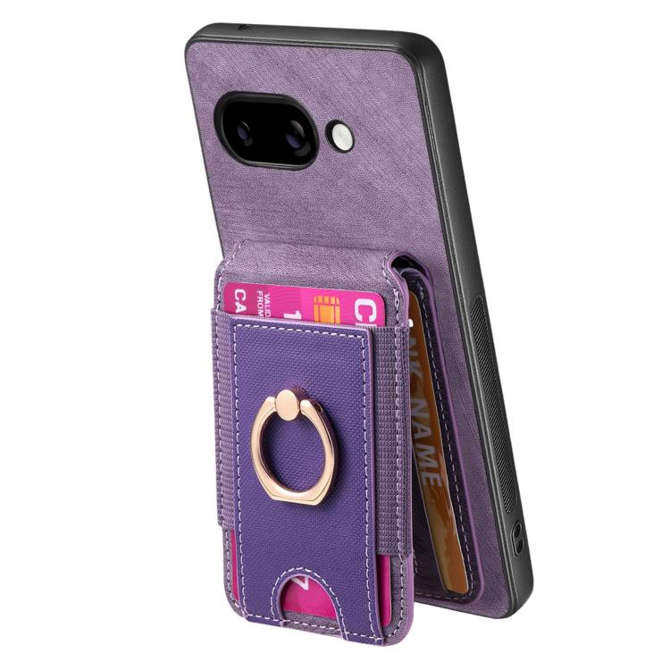 For Google Pixel 9a Retro Splitable Magnetic Stand Card Bag Leather Phone Case(Purple) - Google Cases by PMC TechLife | Online Shopping South Africa | PMC TechLife | Buy Now Pay Later Mobicred