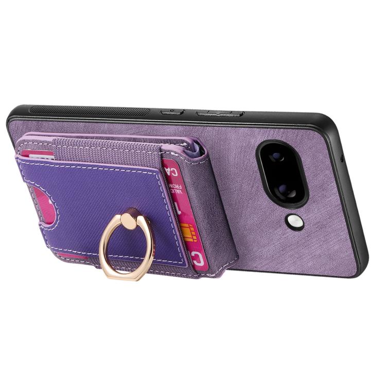 For Google Pixel 9a Retro Splitable Magnetic Stand Card Bag Leather Phone Case(Purple) - Google Cases by PMC TechLife | Online Shopping South Africa | PMC TechLife | Buy Now Pay Later Mobicred