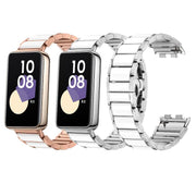 For Honor Band 9 Butterfly Buckle Ceramic White Metal Watch Band(Silver)