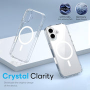 For iPhone 16 Plus NORTHJO 3 in 1 PC Magnetic Phone Case with Screen Film and Lens Film(Clear)