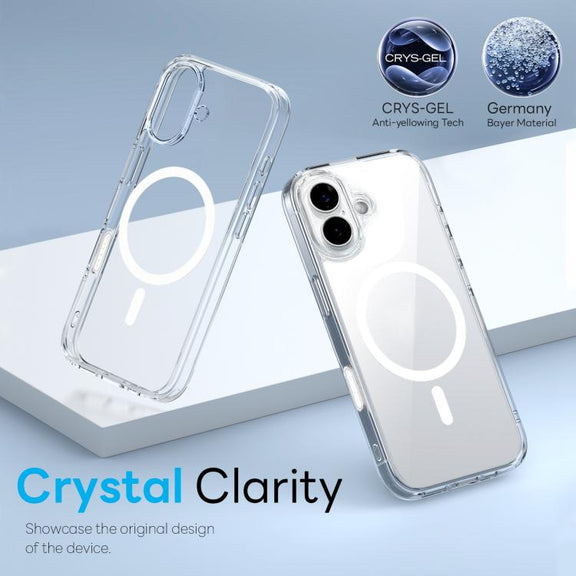 For iPhone 16 Plus NORTHJO 3 in 1 PC Magnetic Phone Case with Screen Film and Lens Film(Clear)