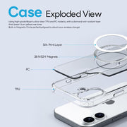 For iPhone 16 Plus NORTHJO 3 in 1 PC Magnetic Phone Case with Screen Film and Lens Film(Clear)