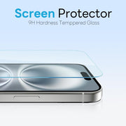 For iPhone 16 Plus NORTHJO 3 in 1 PC Magnetic Phone Case with Screen Film and Lens Film(Clear)