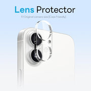 For iPhone 16 Plus NORTHJO 3 in 1 PC Magnetic Phone Case with Screen Film and Lens Film(Clear)