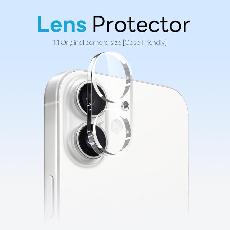 For iPhone 16 Plus NORTHJO 3 in 1 PC Magnetic Phone Case with Screen Film and Lens Film(Clear)