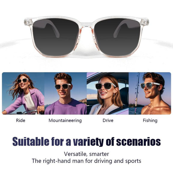GS03 Smart Glasses, Support AI Smart Chip / Outdoor Sports / Bluetooth Call / Remote Control Photography(White)