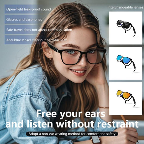 GS05 Smart Glasses, Support AI Smart Chip / Bluetooth Call / Remote Control Photography(Black)
