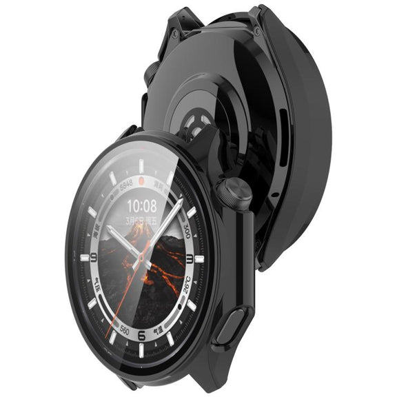 For OPPO Watch X2 Tempered Film Integrated PC Watch Protective Case(Black)