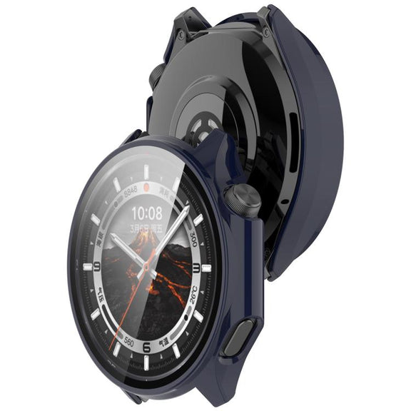 For OPPO Watch X2 Tempered Film Integrated PC Watch Protective Case(Ink Blue)