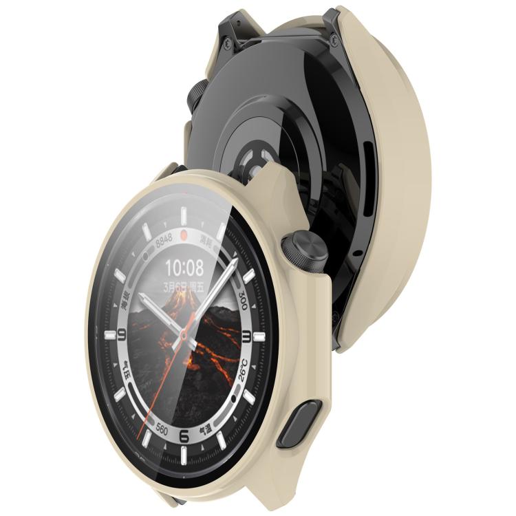 For OPPO Watch X2 Tempered Film Integrated PC Watch Protective Case(Ivory White)