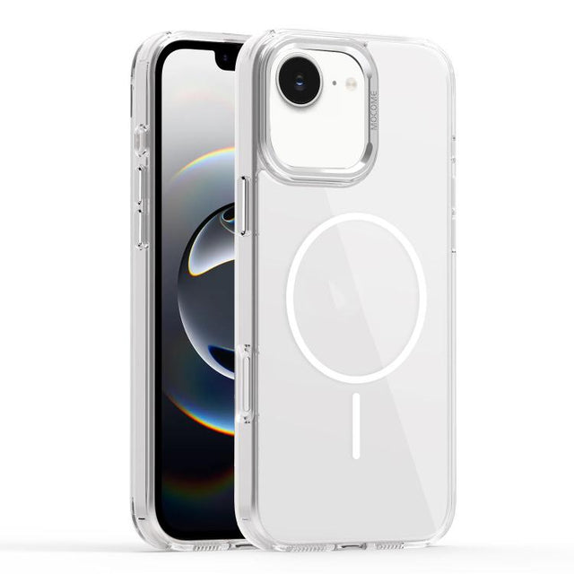 For iPhone 16e Star Shield Thin Circle MagSafe Phone Case(White)