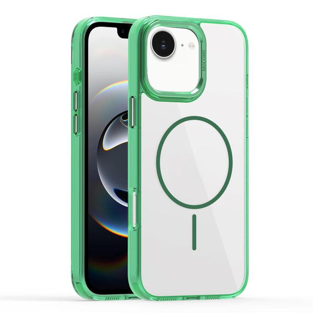 For iPhone 16e Star Shield Thin Circle MagSafe Phone Case(Green)