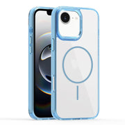 For iPhone 16e Star Shield Thin Circle MagSafe Phone Case(Light Blue)