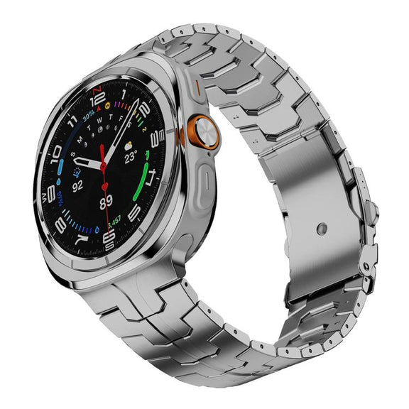 For Samsung Galaxy Watch Ultra 47mm Titanium Alloy Safety Buckle Metal Watch Band(Silver)