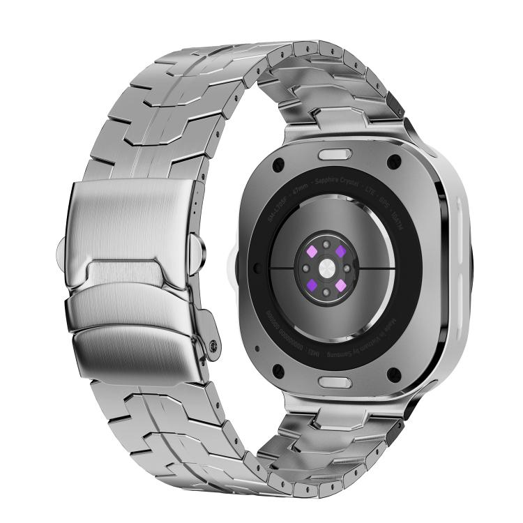 For Samsung Galaxy Watch Ultra 47mm Titanium Alloy Safety Buckle Metal Watch Band(Silver)