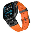For Apple Watch 46mm / 49mm / 45mm / 44mm Stainless Steel Connector Vertical Grain TPU Watch Band(Orange) - free shipping - PMC TechLife - Order now!