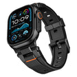 For Apple Watch 46mm / 49mm / 45mm / 44mm Stainless Steel Connector Vertical Grain TPU Watch Band(Black) - free shipping - PMC TechLife - Order now!