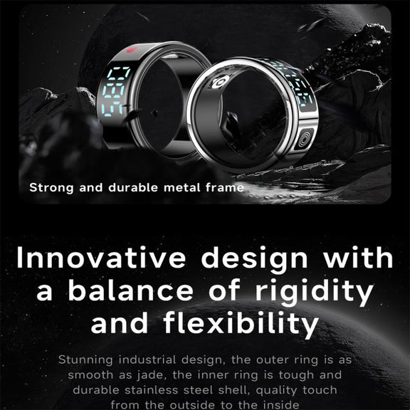 SR08 SIZE 9 Smart Ring, Support Hand Gestures Control / Wellness Tracking / Multiple Sports Modes(Gold)