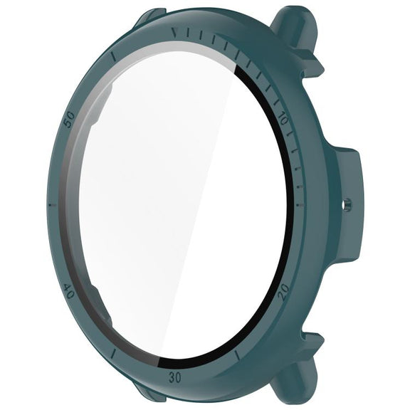 For Amazfit Active 2 A2437 Tempered Film Integrated PC Watch Protective Case(Pine Green)